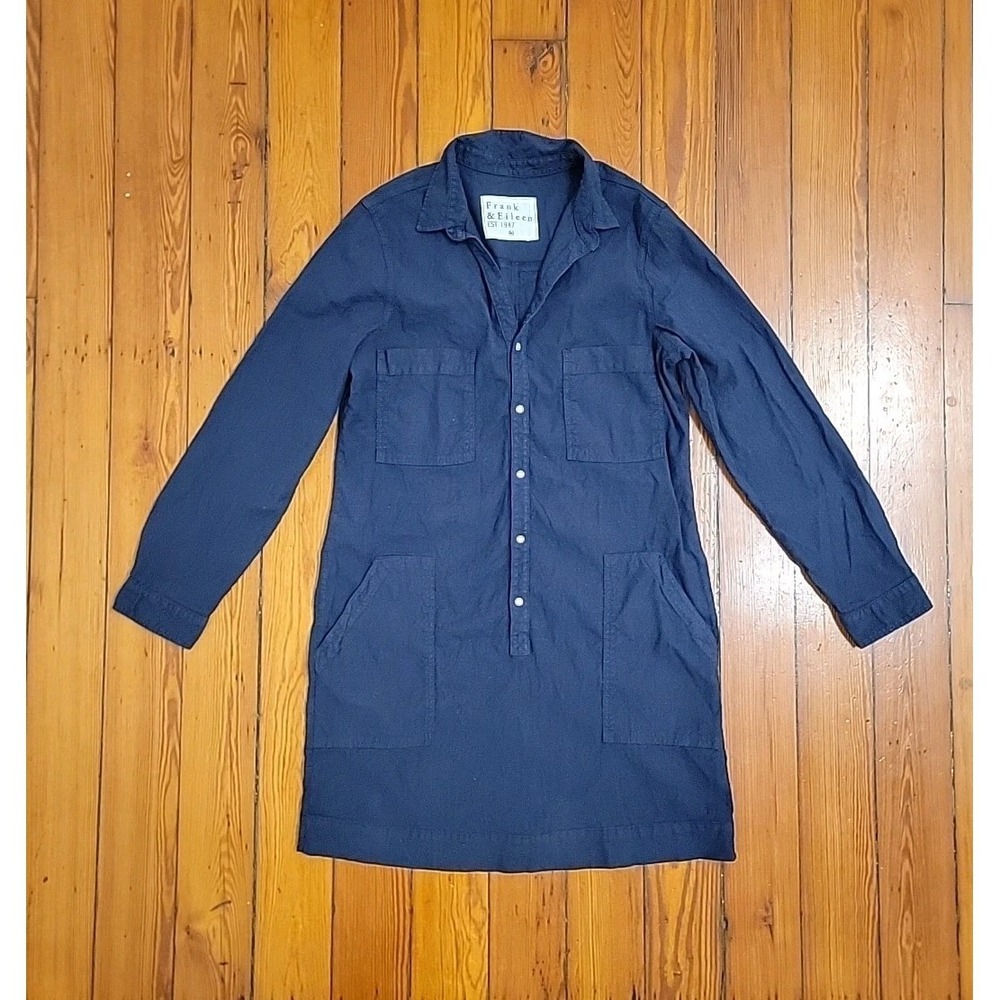 Frank & Eileen Womens XL Long Sleeve Southern Ireland Utility Dress Navy Relaxed